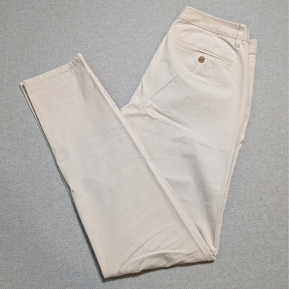BONOBOS Men's 32x34 Beige Khaki Chinos Slim Taper Stretch Cotton Pants Office